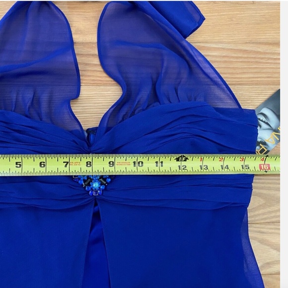 NWT Donna Ricco *Spectacular* Silk Cocktail Prom Party Halter Dress - Picture 8 of 10